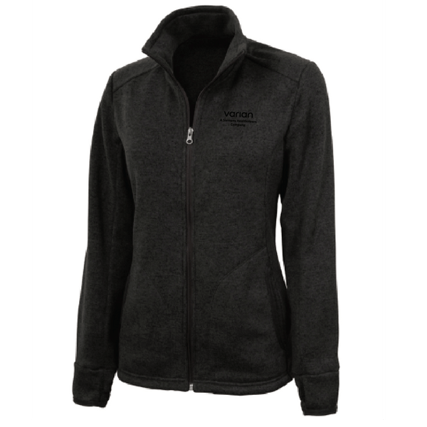 Ladies Heathered Sweater Fleece Jacket