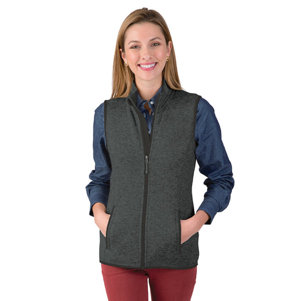 Ladies Pacific Heathered Fleece Vest