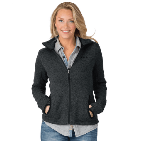 Ladies Heathered Sweater Fleece Jacket